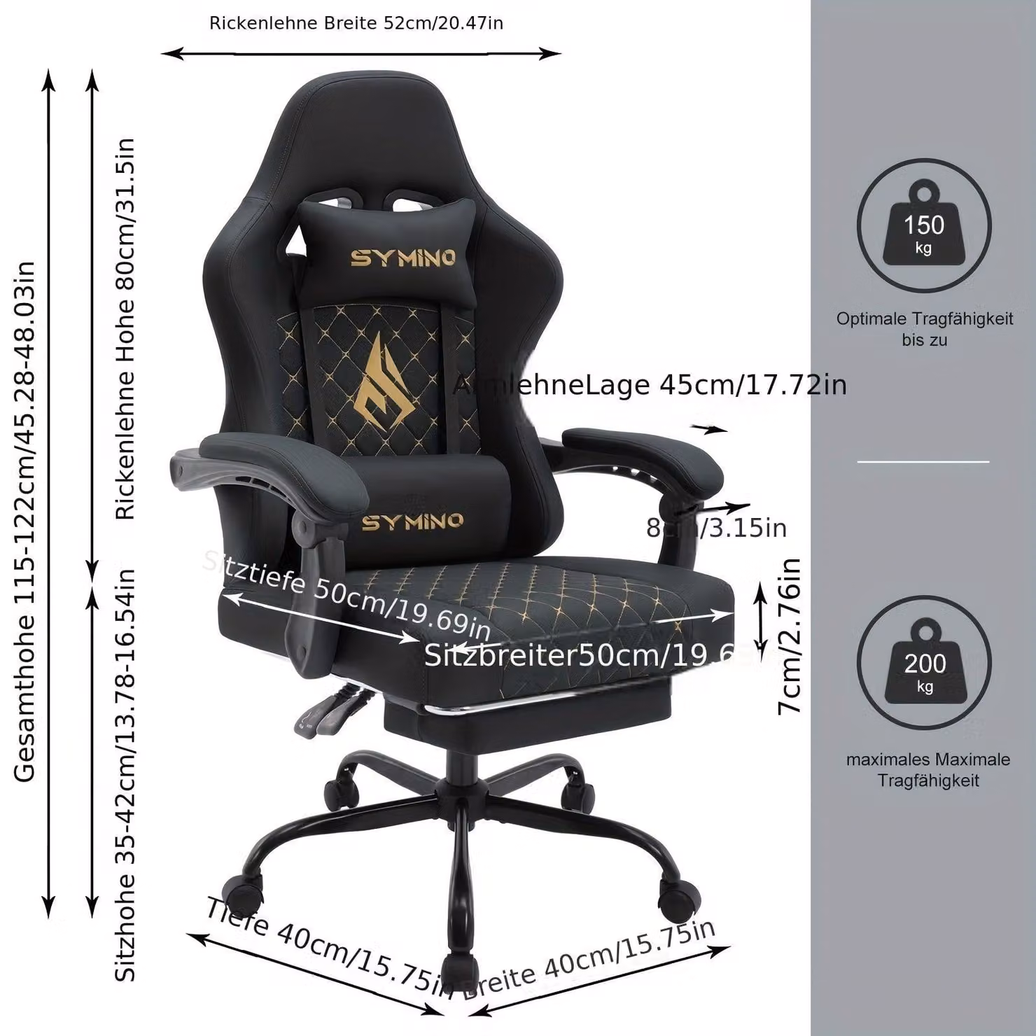 Sedia da gaming - Sedia da ufficio - Sedia per computer - Sedia da gioco - Sedia da ufficio - Design ergonomico