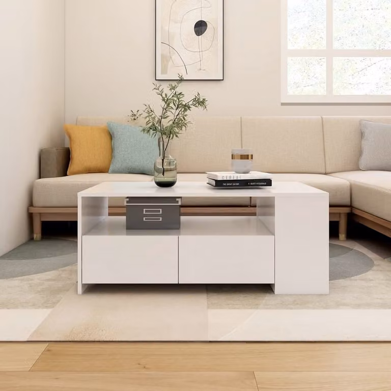 Maison Exclusive - Tavolino bianco 102x55x42 cm Materiale ligneo