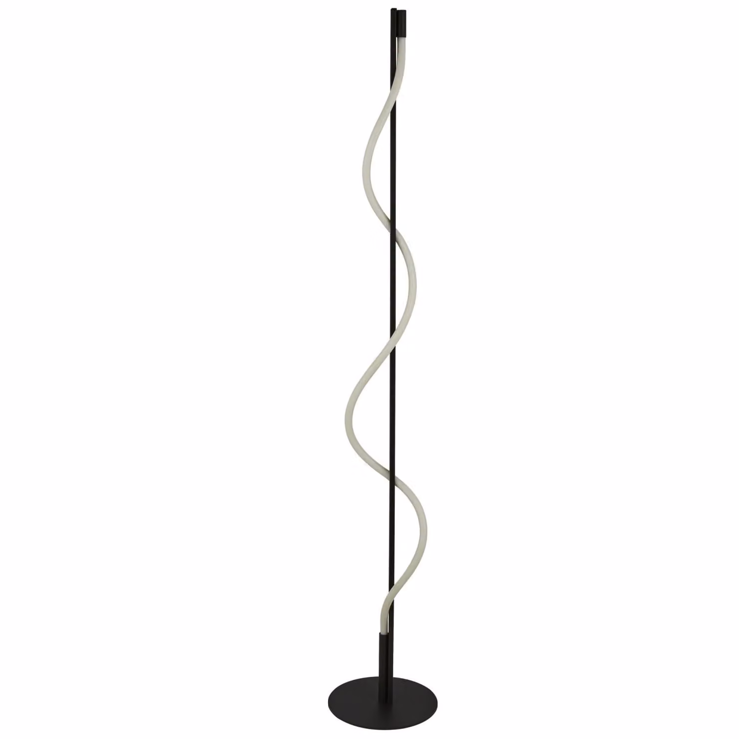 Lampada da terra a LED in metallo con funzione touch 141 cm nero bianco opaco rotonda 2700 K bianco caldo 1523 lm Moderna