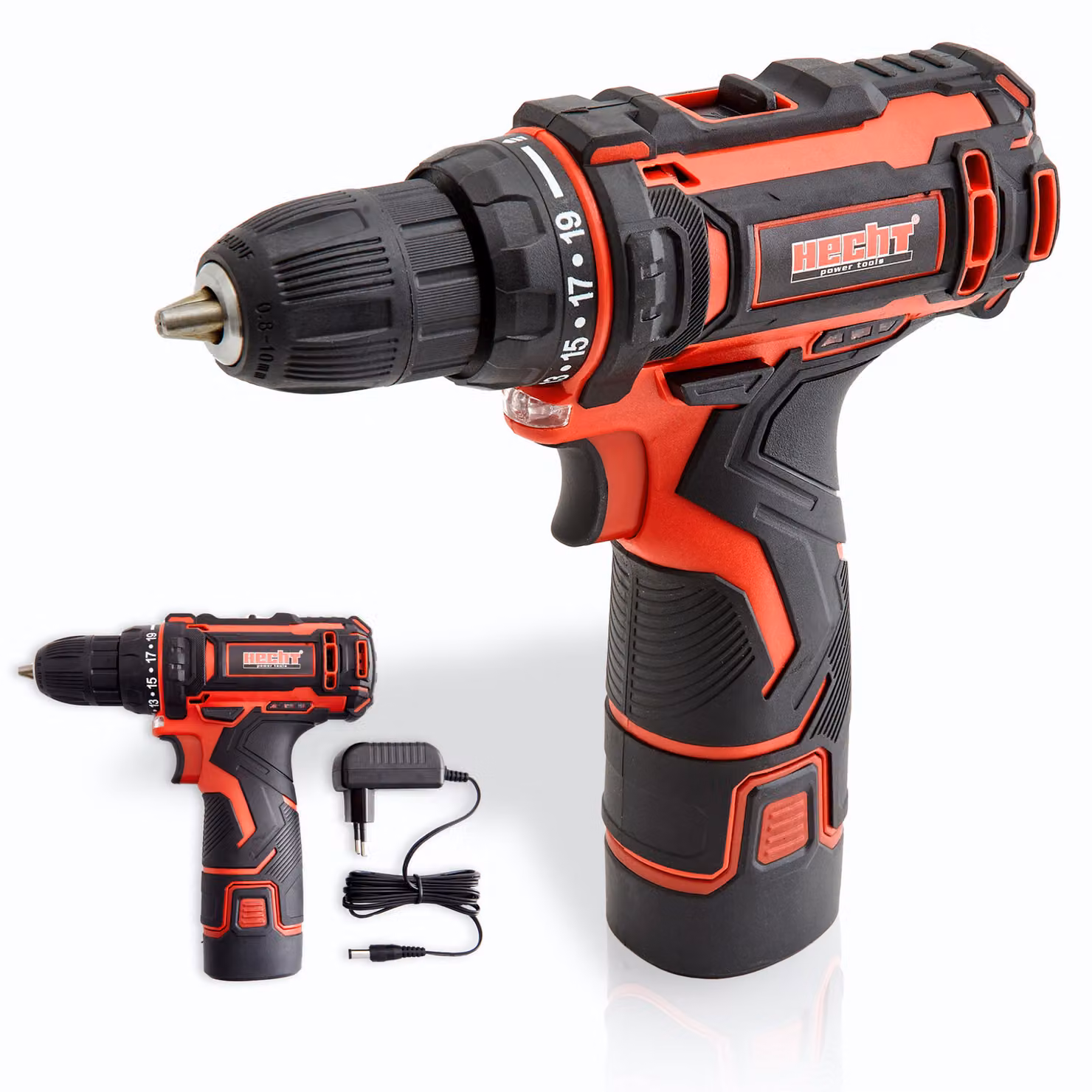 Avvitatore a batteria HECHT 1242 con batteria da 12 V e caricabatterie | Riduttore metallico a 2 velocità | 22 Nm