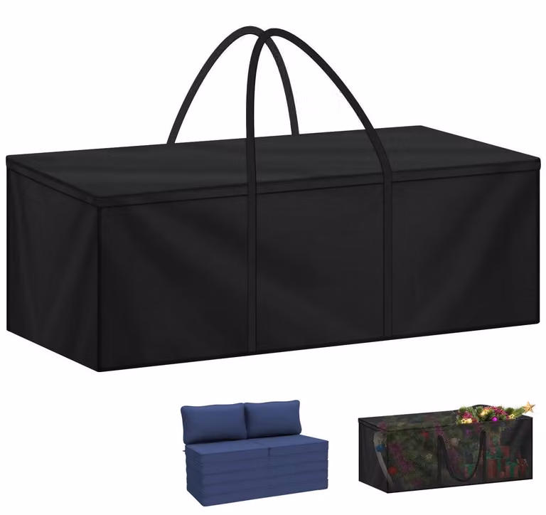 Borsa di stoccaggio XXL per cuscini da giardino, dimensioni 200x60x80 cm, impermeabile, realizzata in tessuto Oxford 420D, con copertura protettiva e maniglia per il trasporto