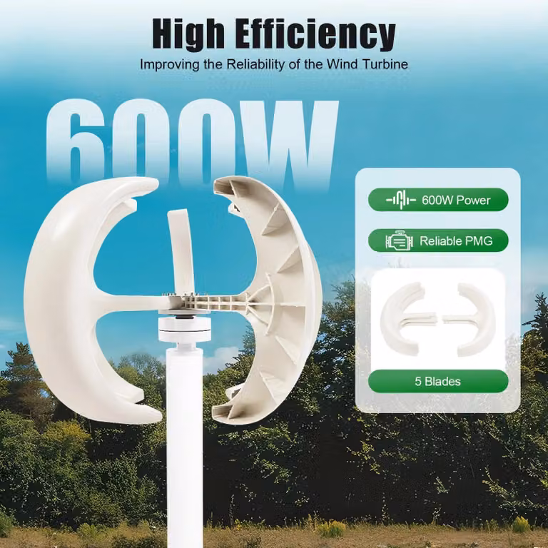 Turbina eolica - Generatore eolico efficiente - Fonte di energia sostenibile - Per uso domestico - Generatore da 600W