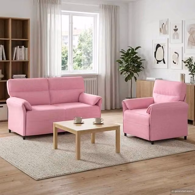Set di divani 2 pz Rosa Tessuto 3424869