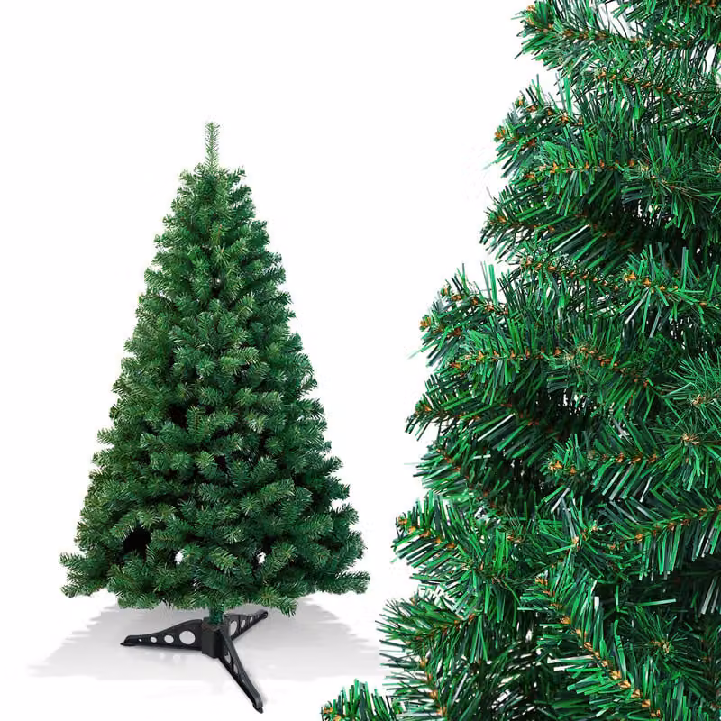 Jopassy Albero di Natale artificiale 120cm Albero di Natale artificiale con supporto per albero Decorazione natalizia Verde PVC
