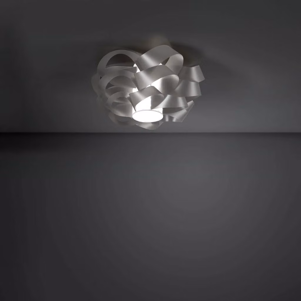 Plafoniera Moderna Cloud Polilux Linea Zero Argento con 1 Luce E27 – 2