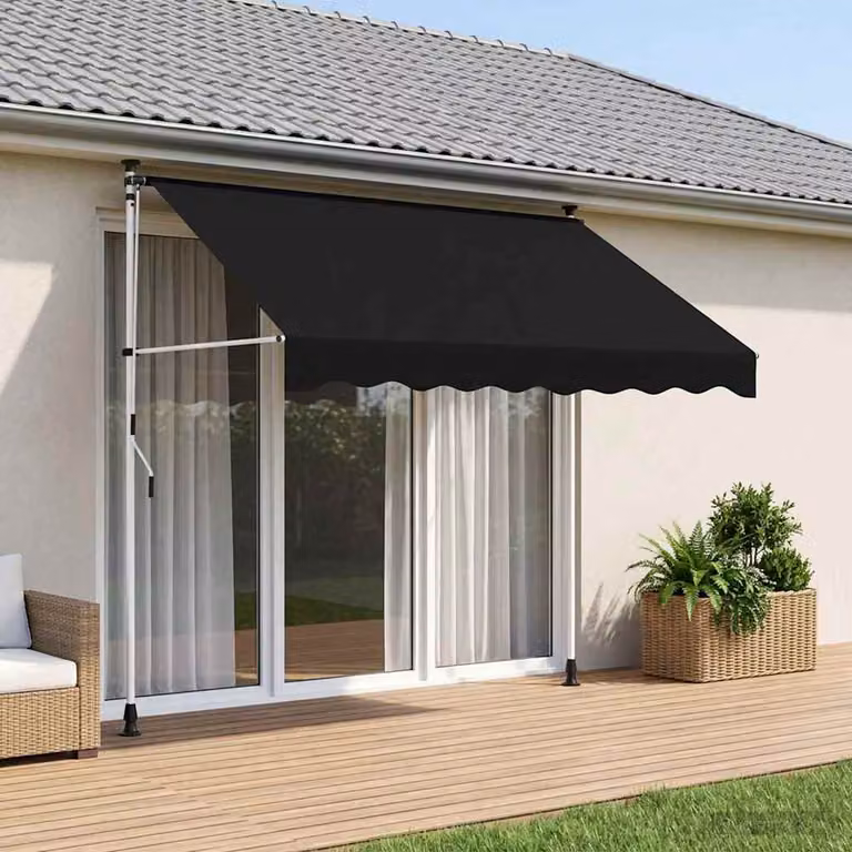 Tenda retrattile manuale vidaXL in poliestere, colore nero, L: 250 cm