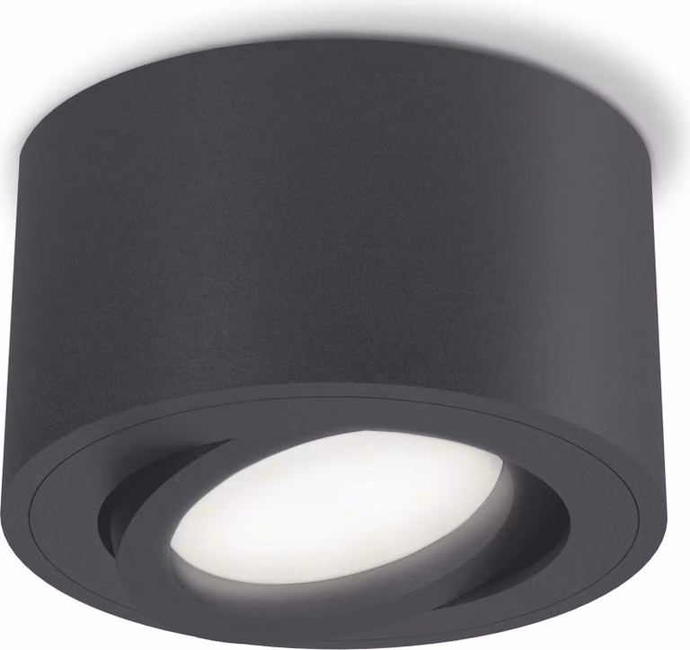 SSC-LUXon CELI-1N Lampada da soffitto piatta con LED fourSTEP senza dimmer 4W bianco neutro 230V - spot orientabile a superficie antracite