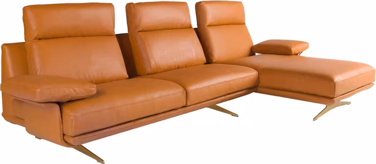 Angel Cerdá Divano chaise longue destro in pelle marrone terracotta 6227