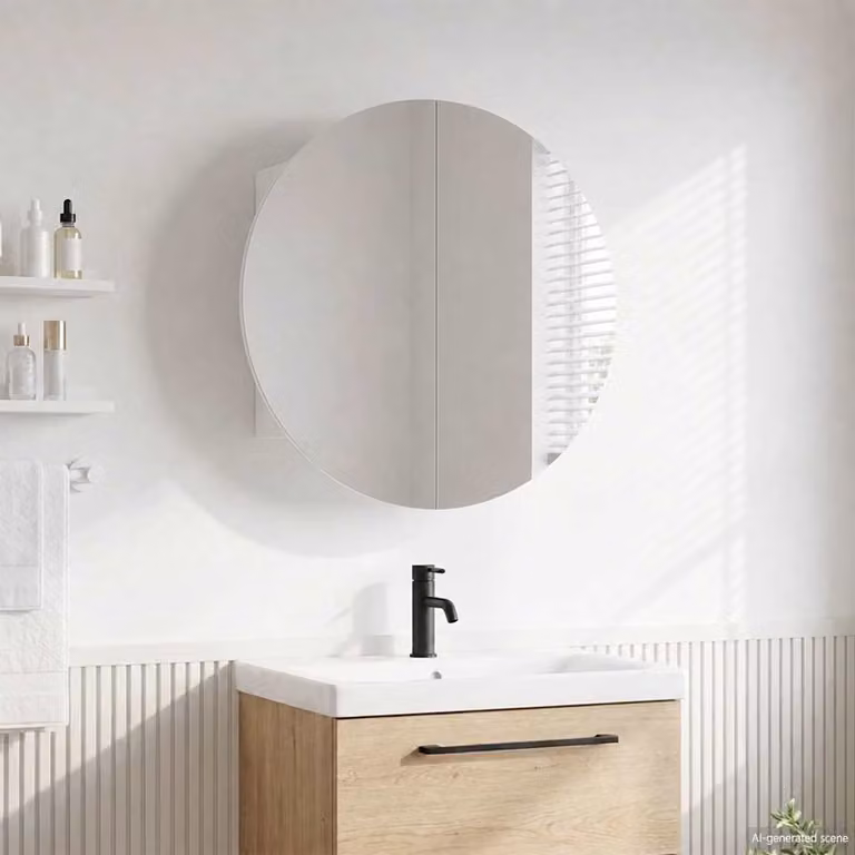 Armadio da bagno con specchio e illuminazione LED bianco vidaXL L 47 cm, P 47 cm, H 47 cm