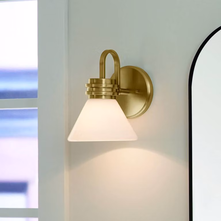 KICHLER Applique da parete Farum 1, dimmerabile, Bronzo / Ottone antico, Bagno, Metallo, Applique