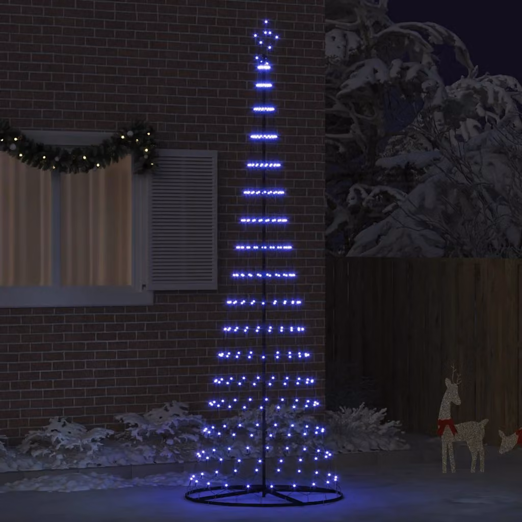 Albero di Natale moderno con LED blu vidaXL in metallo, Altezza: 302,5 cm
