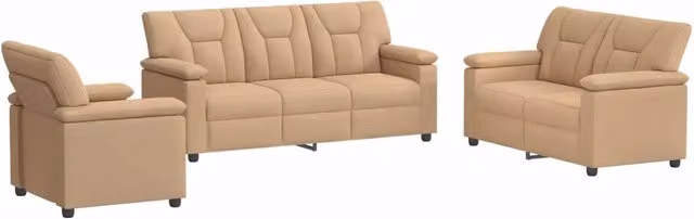 Set di divani 3 pcs Cappuccino Similpelle 3430548