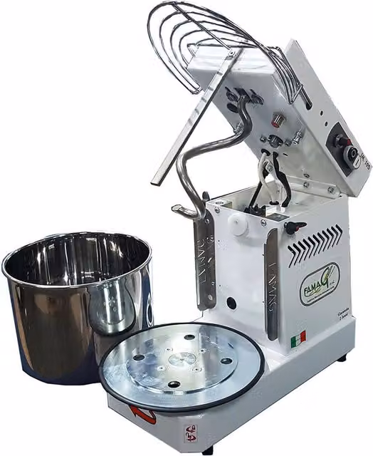 Impastatrice a spirale Famag IM 10S bianca con vasca estraibile e ribaltabile, 10 velocità, 400W, capacità 8kg