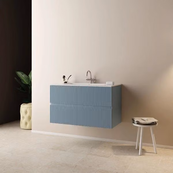 Mobile Bagno Sospeso Sophia 80 cm Azzurro Polvere Specchio Escluso Mobo