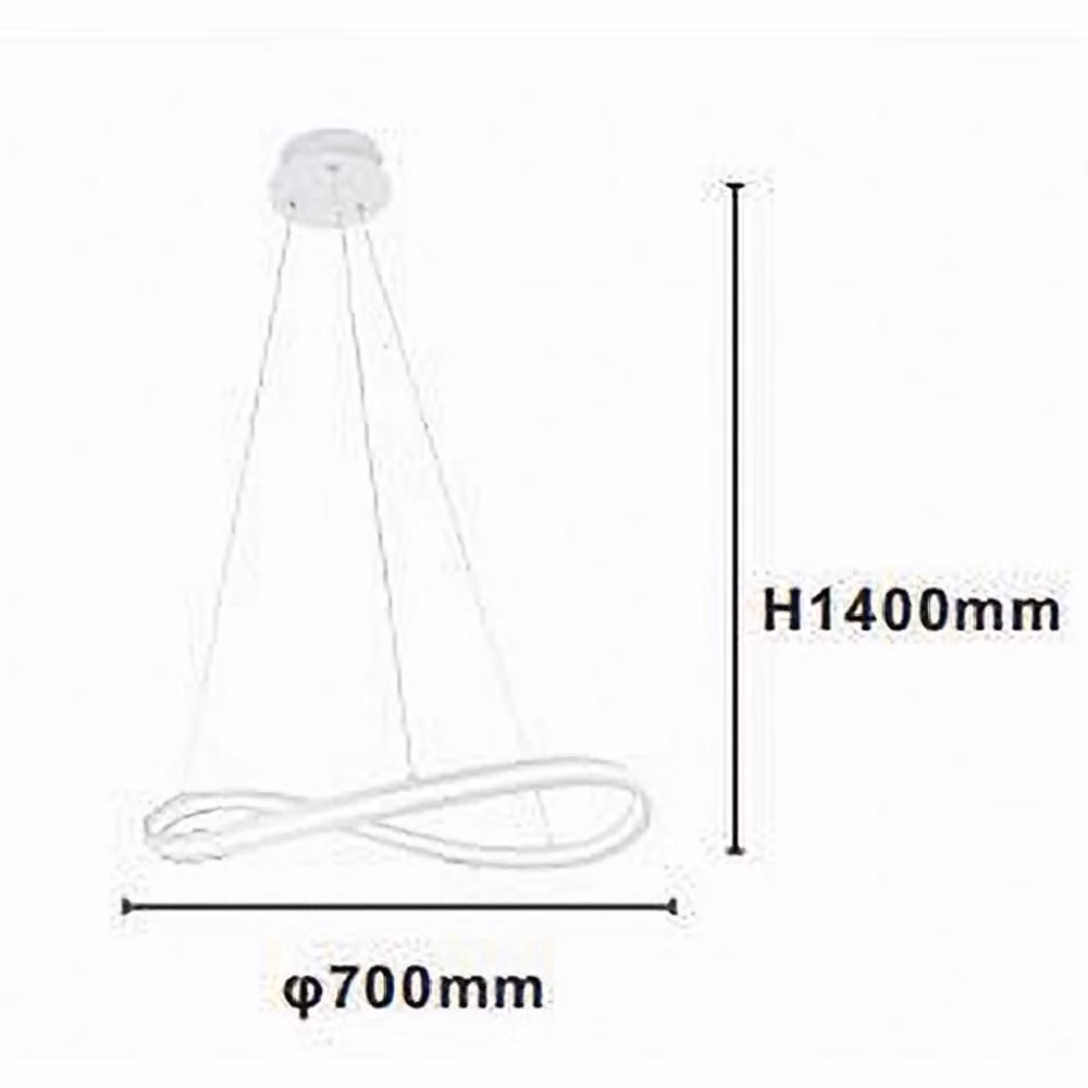 Lampadario a sospensione LED Trade Shop Traesio Moderno a Fiocco, Luce Bianca Fredda 6500K, 100W, Bianco, Diametro: 70 cm – 2