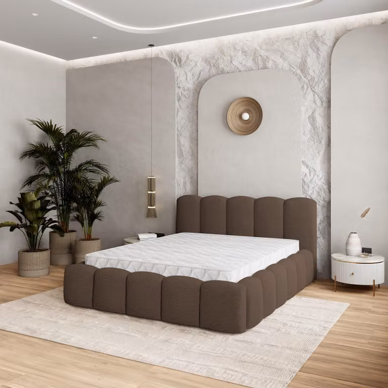 Letto imbottito Masseno FALINA 180x200 cm, letto imbottito con cassetti - Marrone, QUELLE 25
