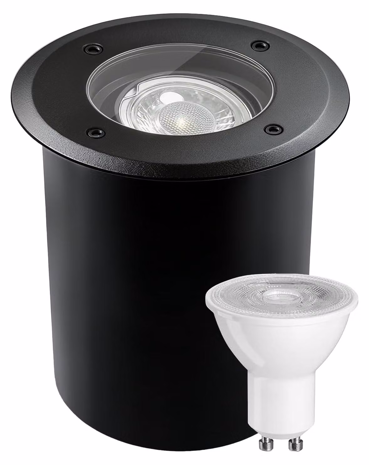 Faretto da incasso a pavimento - Faretto esterno da terra - Acciaio inox - IP67 - Nero