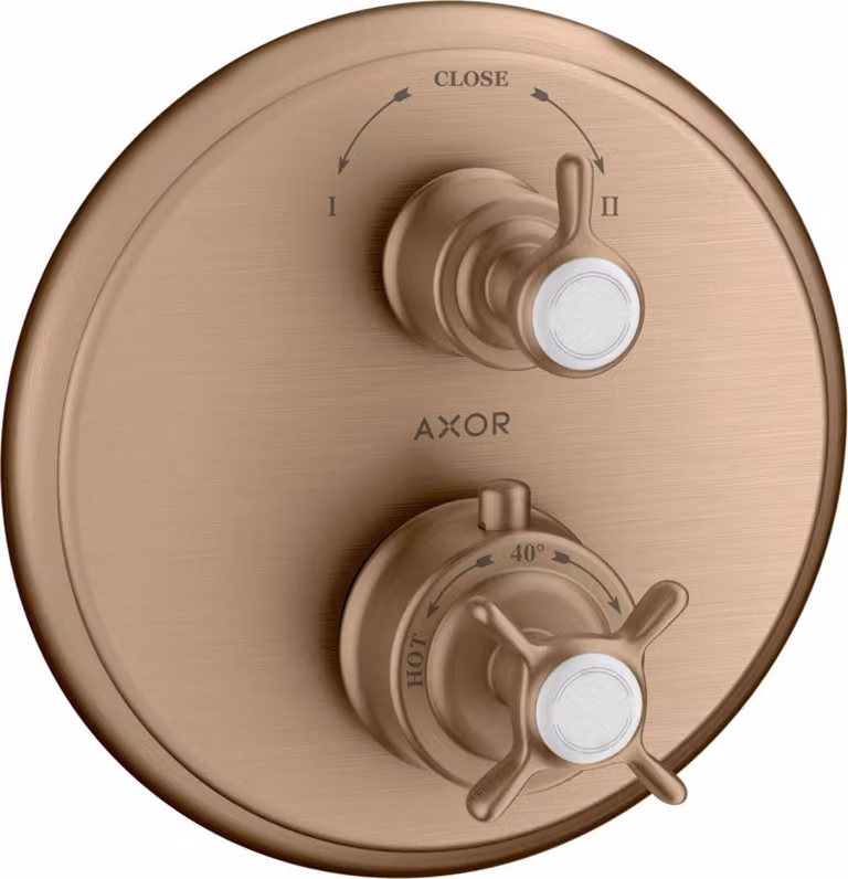 hansgrohe AXOR Thermostat Montreux encastré avec vanne d'arrêt ou vanne de commutation, 16820310, 16820310