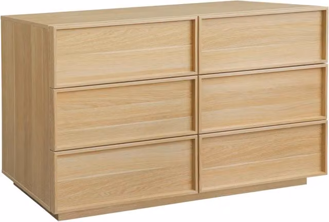 Cassettiera effetto legno 6 cassetti, marrone naturale