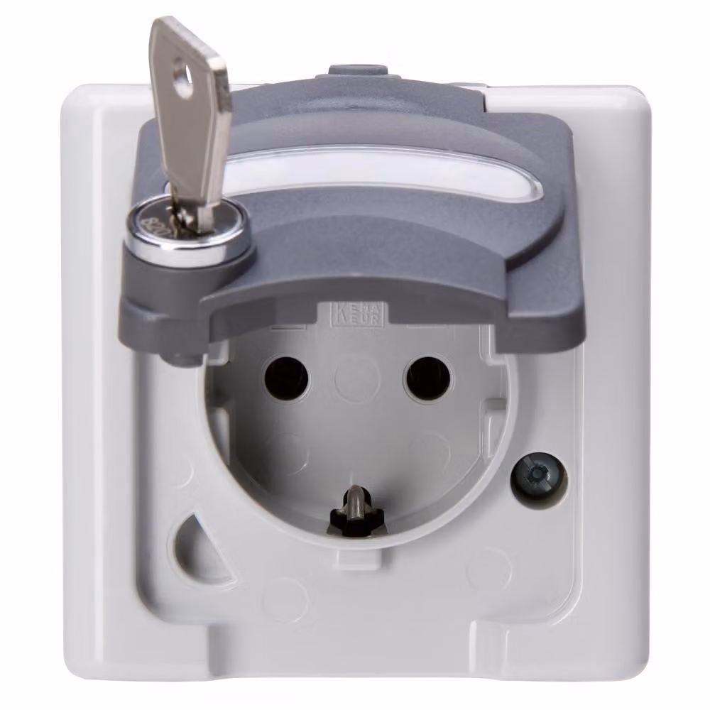 KOPP presa di corrente 1f gr mt BLU ELETTRICO AP incernierata d