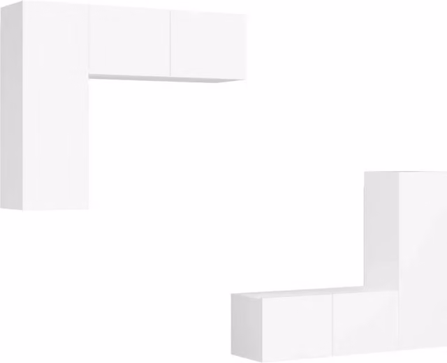 Set Mobili Porta TV 4 pz | Armadietto TV | Mobile Porta TV Bianco in Legno Multistrato