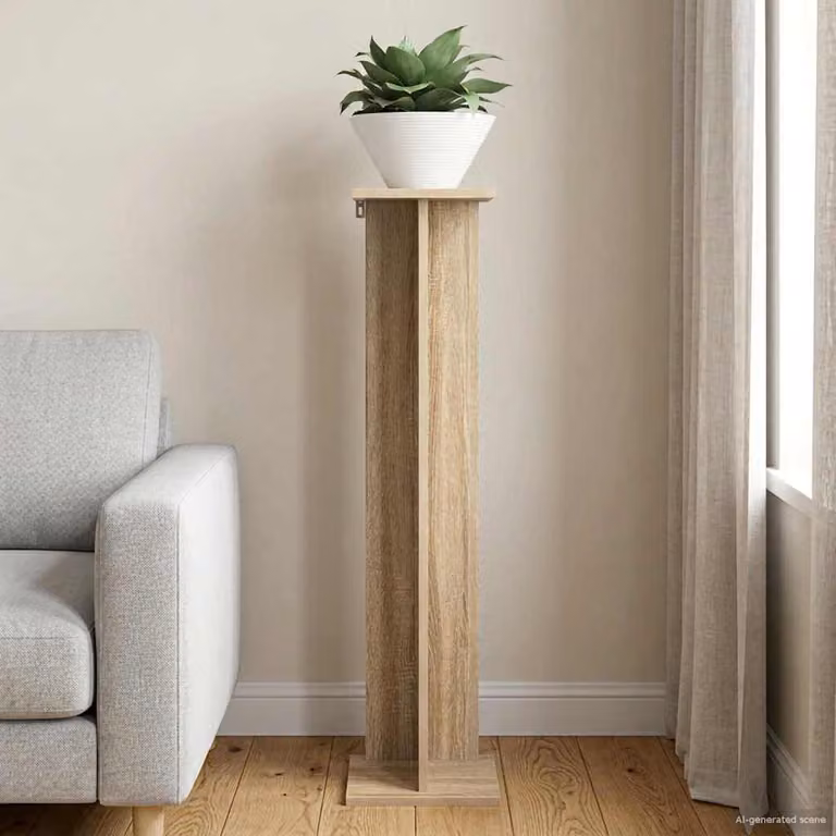 vidaXL Supporto per piante moderno in legno Rovere Sonoma marrone L/P/H: 25 x 25,5 x 100,5 cm