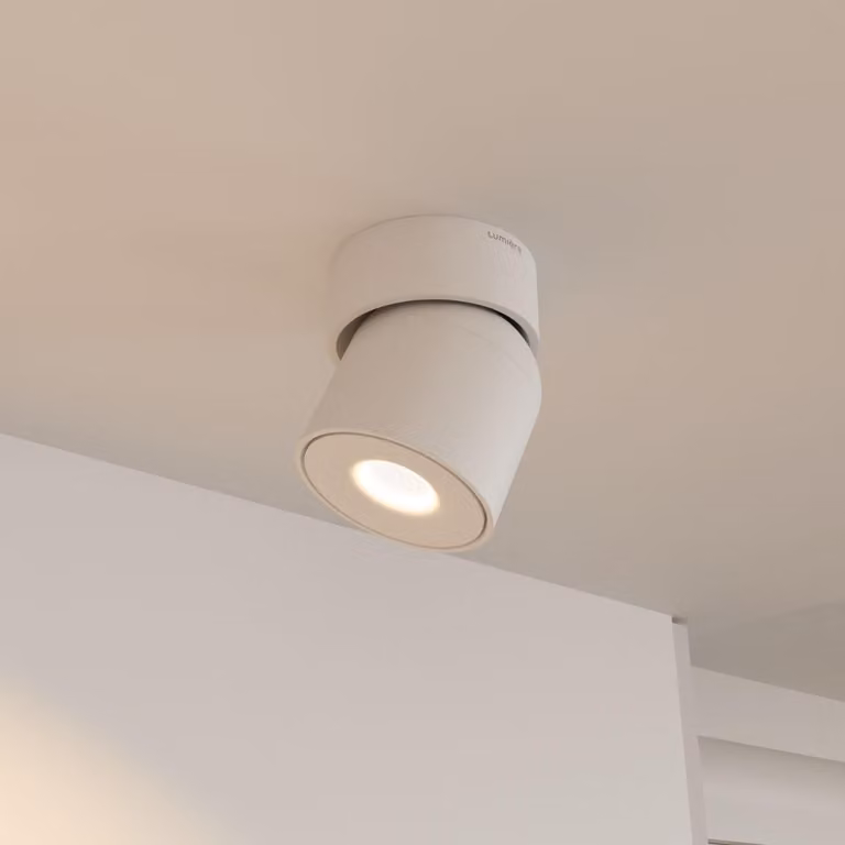 LUMIÈRE Design Plafoniera 'Esol' orientabile 350° LED bianco caldo Bianco