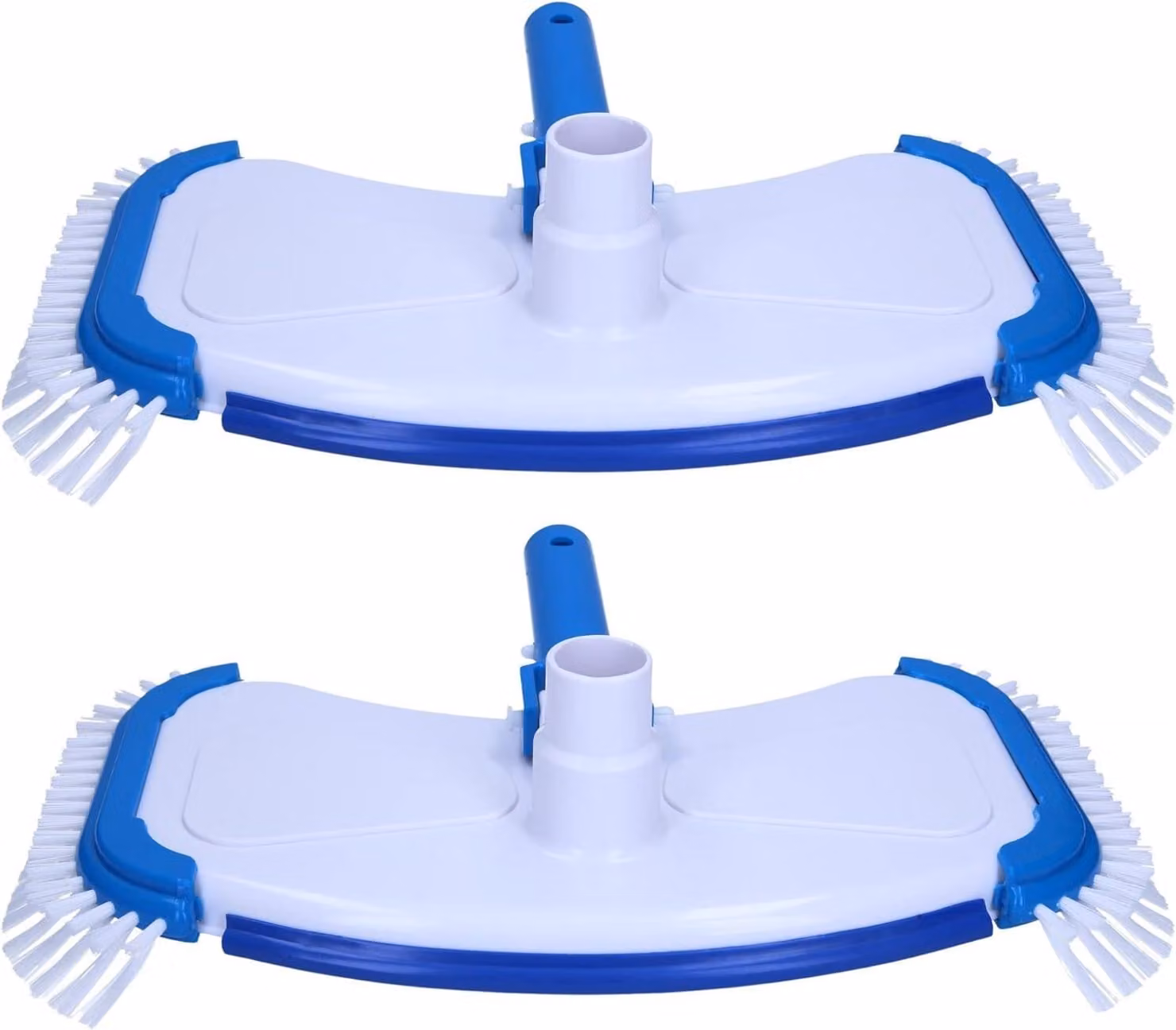 Amapool, set di 2 aspiratori per piscine. Spazzola aspirapolvere per il fondo della piscina, modello Deluxe, con 8 setole inferiori e 4 laterali. Realizzazione particolarmente robusta. Spazzola per piscina. Adattatore per tubo della piscina, diametro 32/3