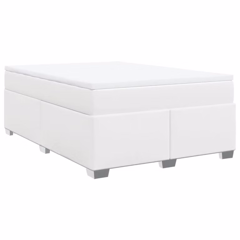 Giroletto a Molle con Materasso Bianco 160x200 cm in Pelle finta