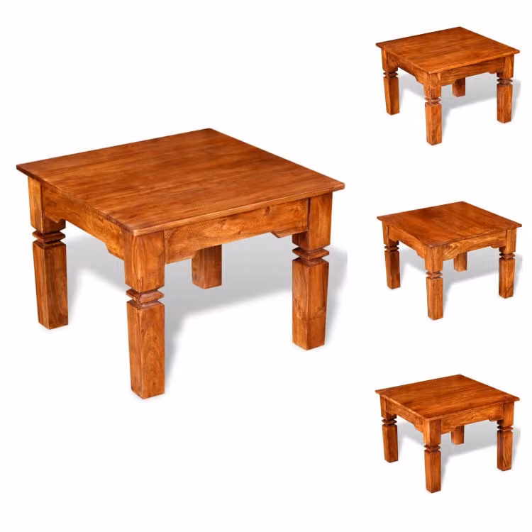 vidaXL Tavolino in legno massiccio 60x60x45 cm - Tavolini da caffè