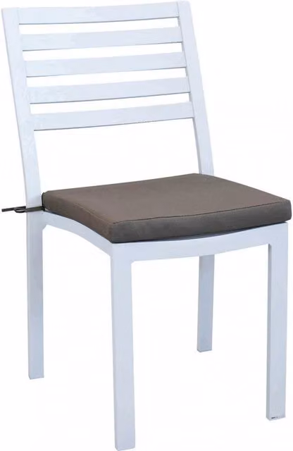 Sedia da Giardino Formentera con Cuscino 46x62x84 h cm in Alluminio Bianco