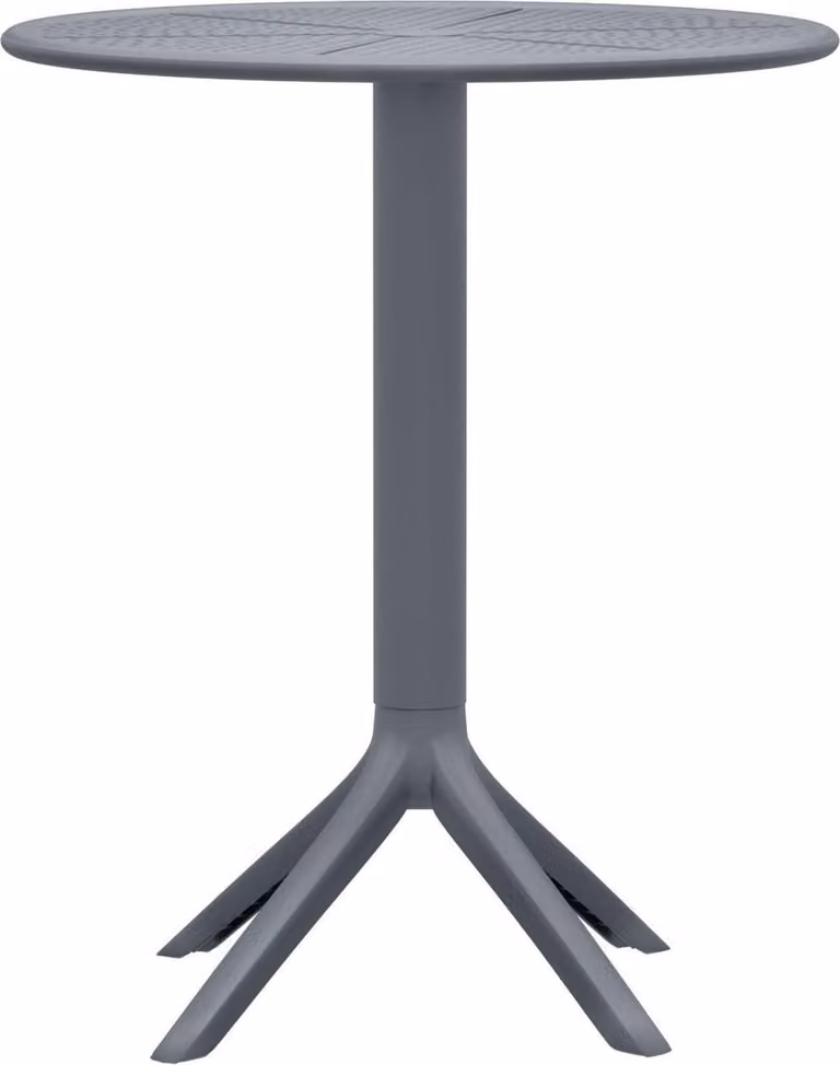 Tavolo rotondo 60 cm - tavolo da patio - polipropilene resistente alle intemperie | colore: antracite