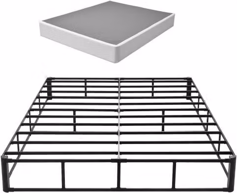 VEVOR Rete a Doghe in Acciaio per Letto Matrimoniale con Rivestimento in Tessuto Lavabile, Colore Nero, L/P/H: 201,0 x 151,5 x 23,0 cm