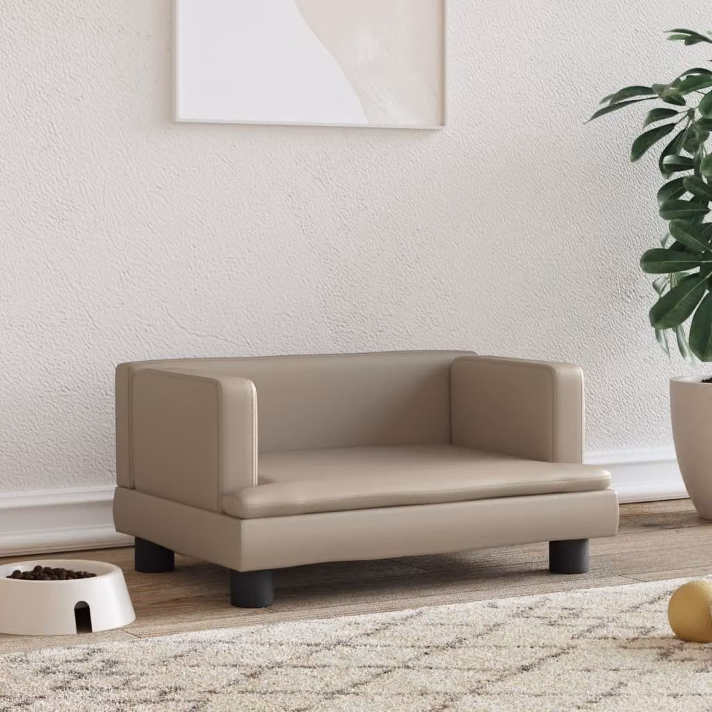The Living Store Letto per cani Cappuccino-Brown 60x40x30 cm in Pelle finta
