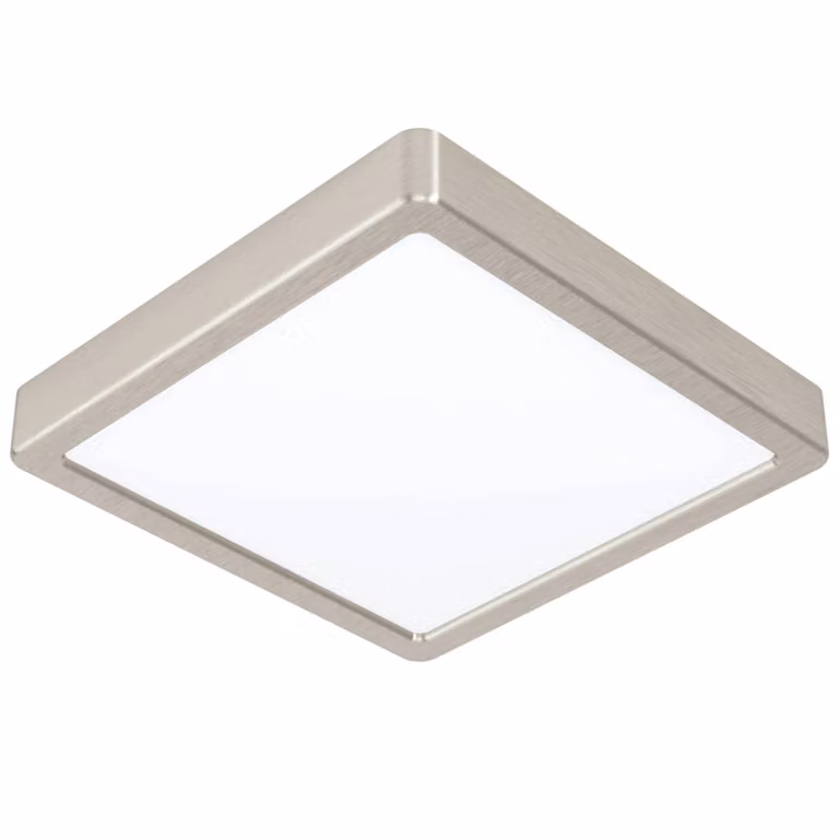 Eglo LED plafoniera a pannello Fueva 5 nichel opaco 21x21cm 16,5W 1800lm bianco caldo 3000K