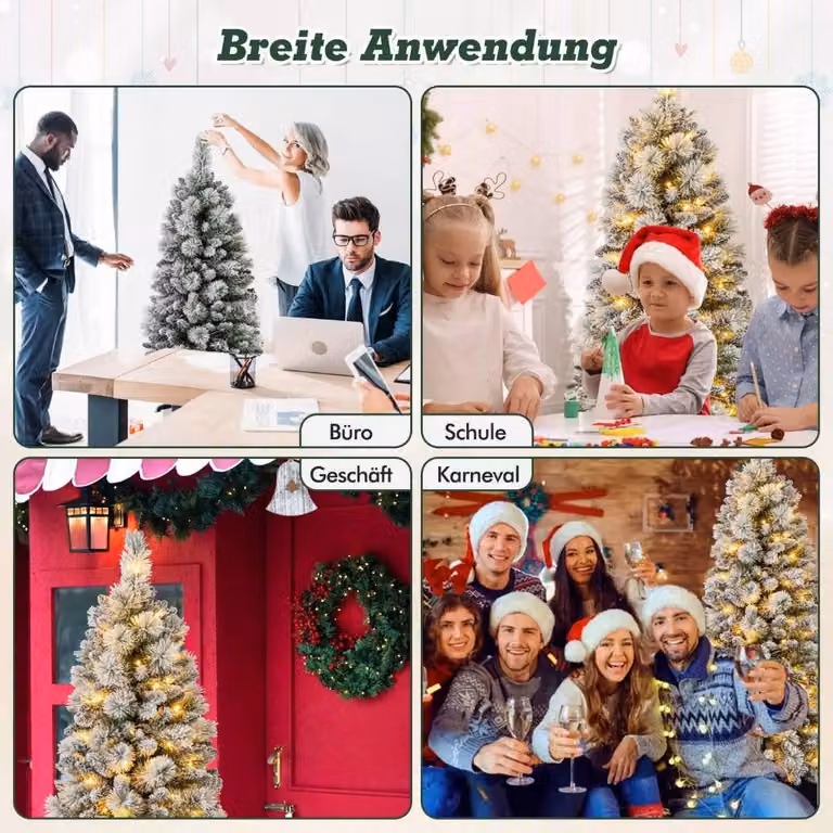 Albero di Natale Artificiale con Luci Albero Festivo Albero Artificiale per Casa Verde 150 cm
