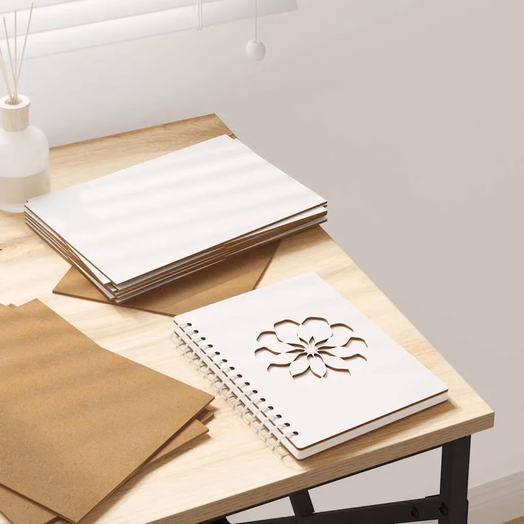 vidaXL Pannelli decorativi in legno bianchi, 150 pezzi, L: 30 cm, P: 21 cm, H: 0,27 cm