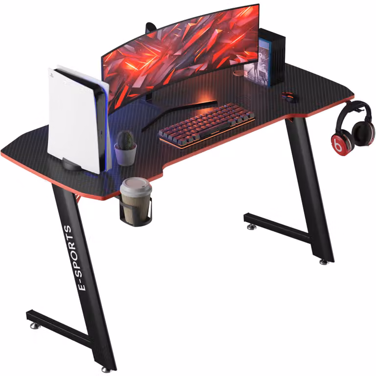 Avalo Scrivania da Gaming - 120x60x75 CM - Scrivania da Gioco - Tavolo - Nero