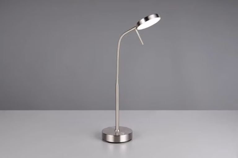 Lampada da scrivania senza fili nichel opaco braccio flessibile batteria USB-C colore variabile LED 3W MORENO RL