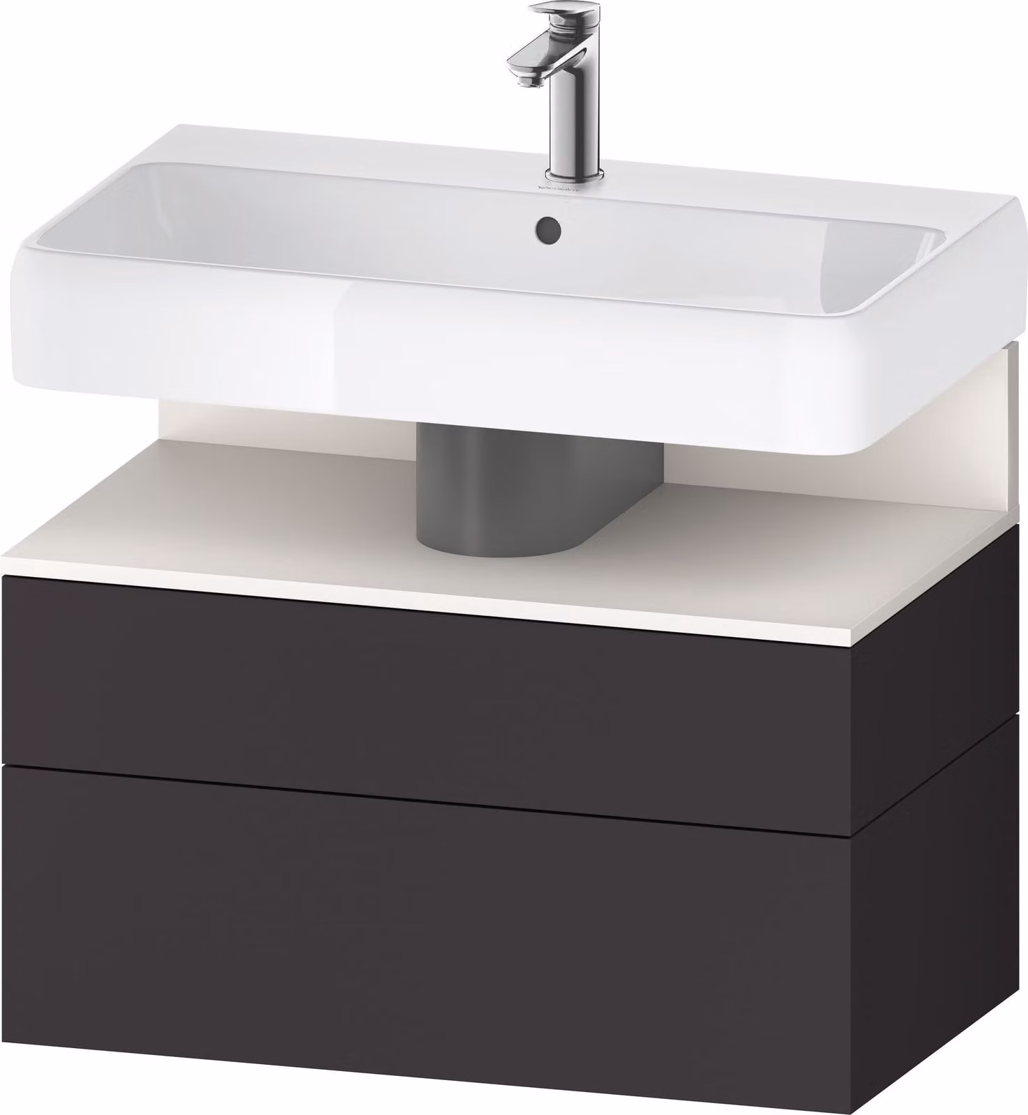 Duravit Collection One Meuble sous-lavabo, 1 tiroir et 1 coulissant, 790x470x590mm, en niche blanc supermatt, QA4394084800010, QA4394084800010