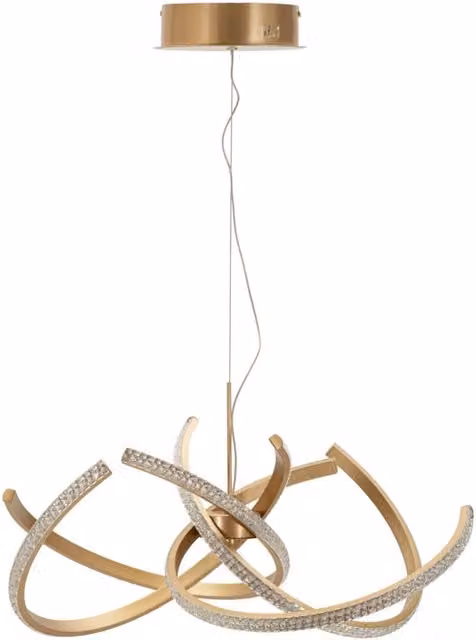 Lampadario LED Celtic Ø62x120 cm in Alluminio e Ferro e PVC Oro e Bianco