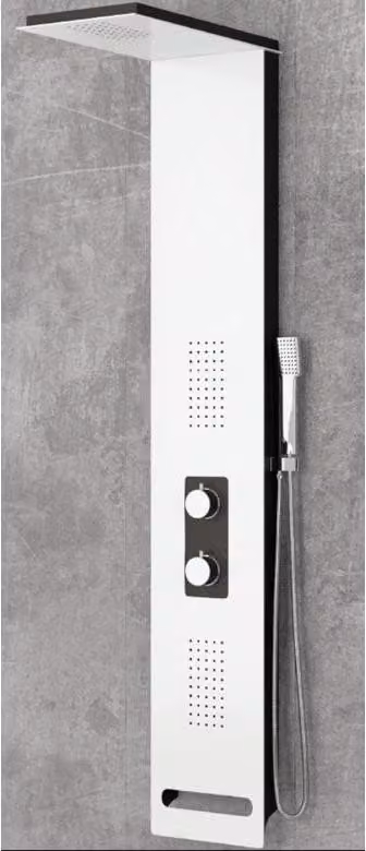 BIANCO NERO colonna doccia idromassaggio in alluminio 148 cm KARAG