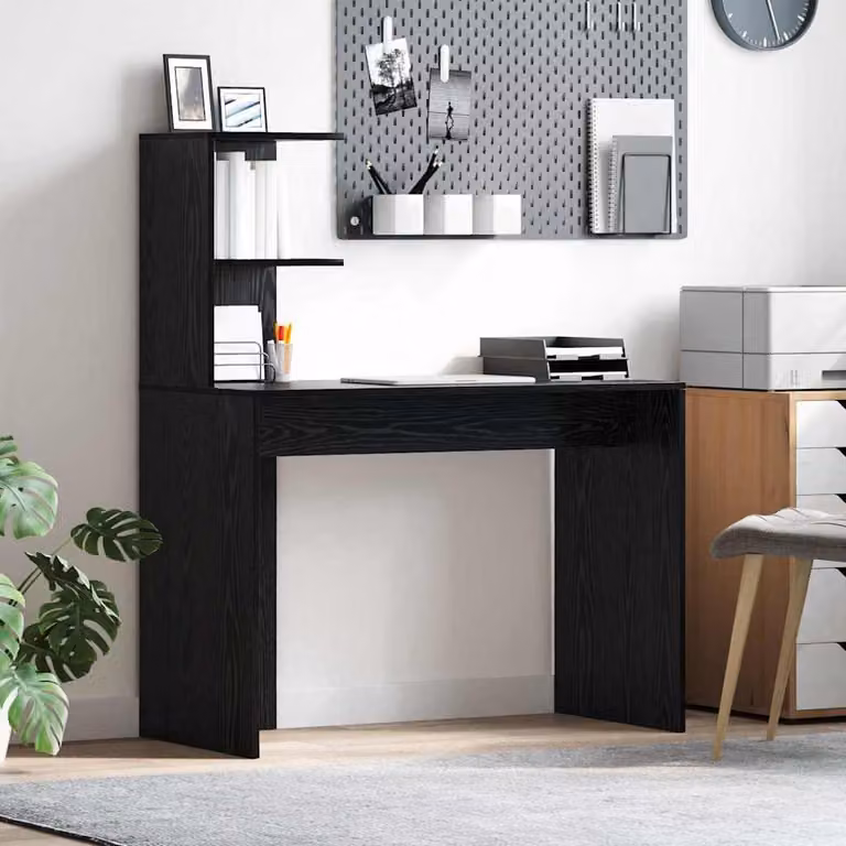 Maison Exclusive - Scrivania, finitura effetto legno noce nero, 102 x 50 x 124 cm