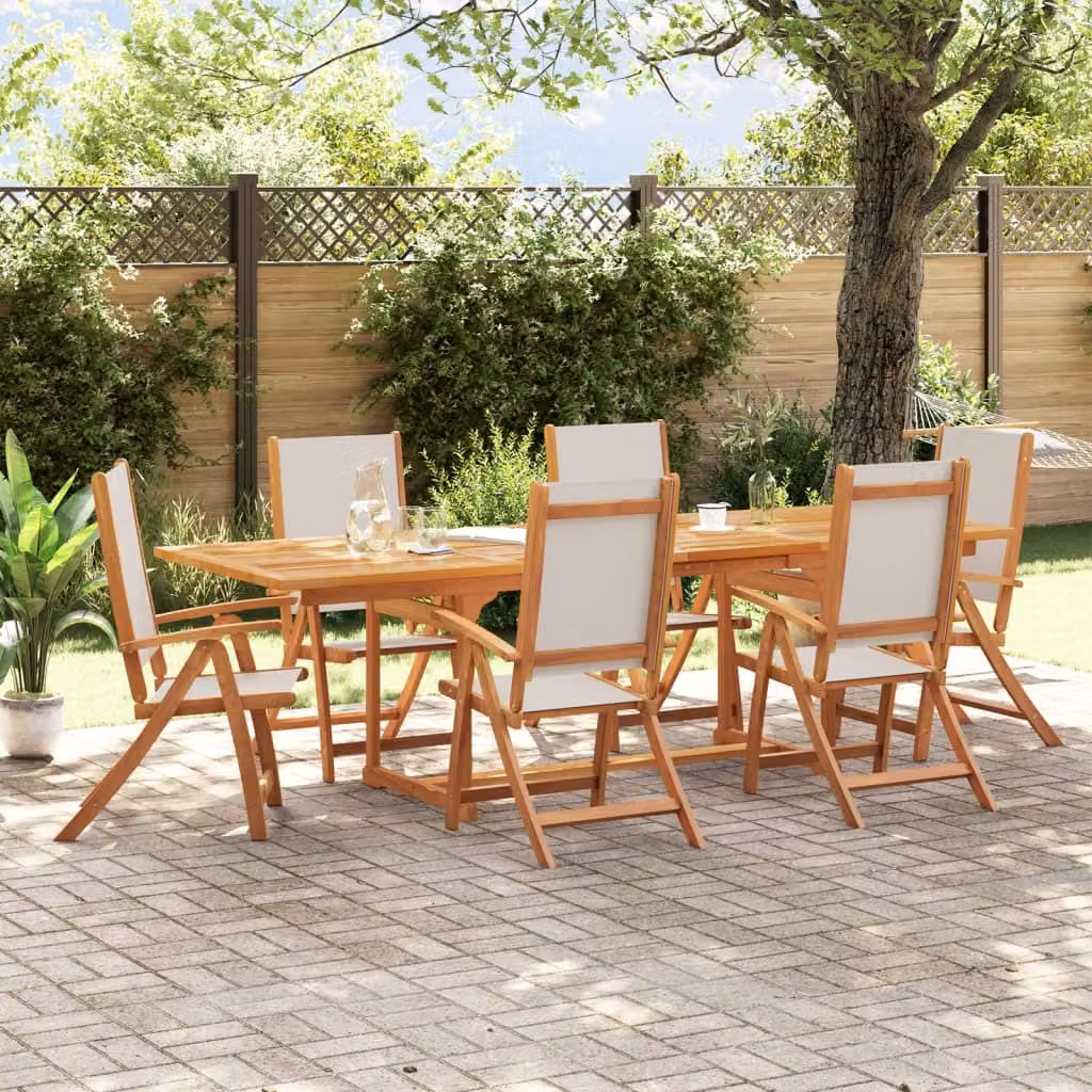 Maison Exclusive - Set da pranzo da giardino a 7 pezzi in legno massello di acacia e Textilene