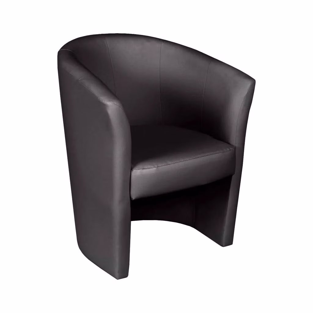Poltrona Ago DMORA con braccioli in ecopelle nera per il tuo soggiorno L: 63 cm, H: 76 cm – 2