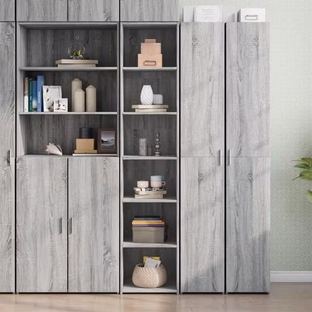 Credenza Buffet Armadio da Cucina Design Mania Grigio Sonoma in Legno Multistrato L/P/H: 40 x 41 x 185 cm