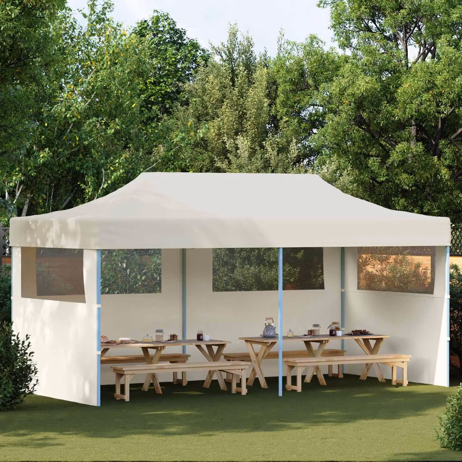 Maison Exclusive - Tenda per feste, dimensioni 291 x 580 x 315 cm, colore crema, tessuto Oxford