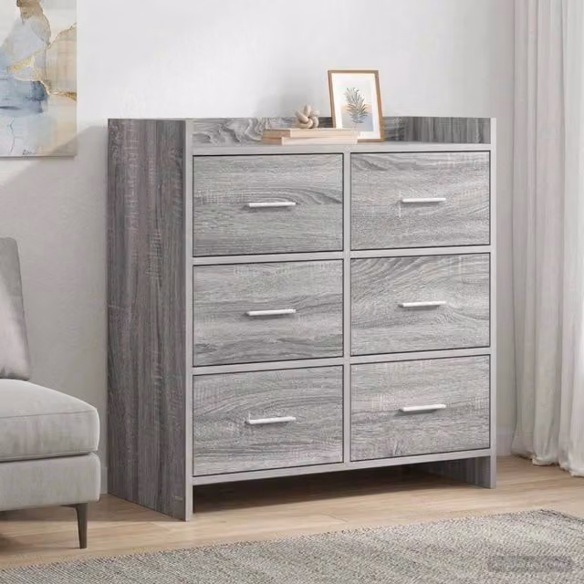 Credenza Sonoma grigio 75 x 33 x 80 cm Legno ingegnerizzato 8011104
