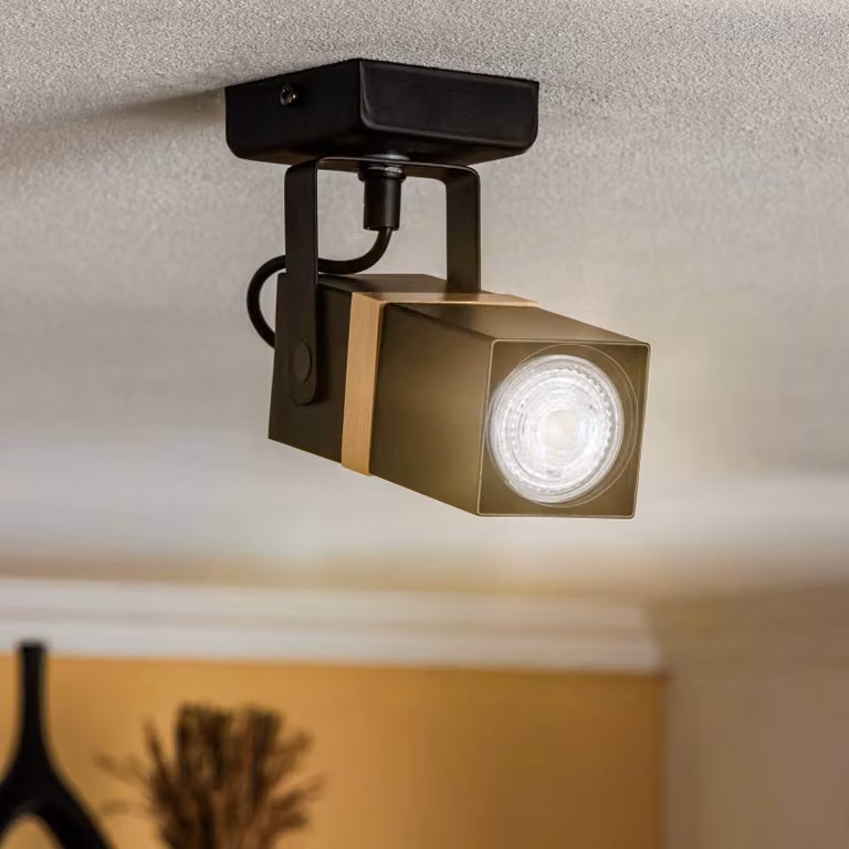 Faretto da soffitto Vidar, nero, 1 luce Vidar Eko-Light, dimmerabile, Nero, Soggiorno / Sala da pranzo, Metallo, Moderno, Faretto