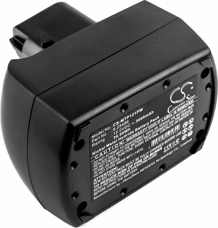TECHTEK Batteria compatibile con [Metabo] BS 12 SP, BSZ 12, BSZ 12 Impuls, BSZ 12 Premium, BZ 12 SP, SSP 12, ULA9.6-18 sostituisce 6.25486
